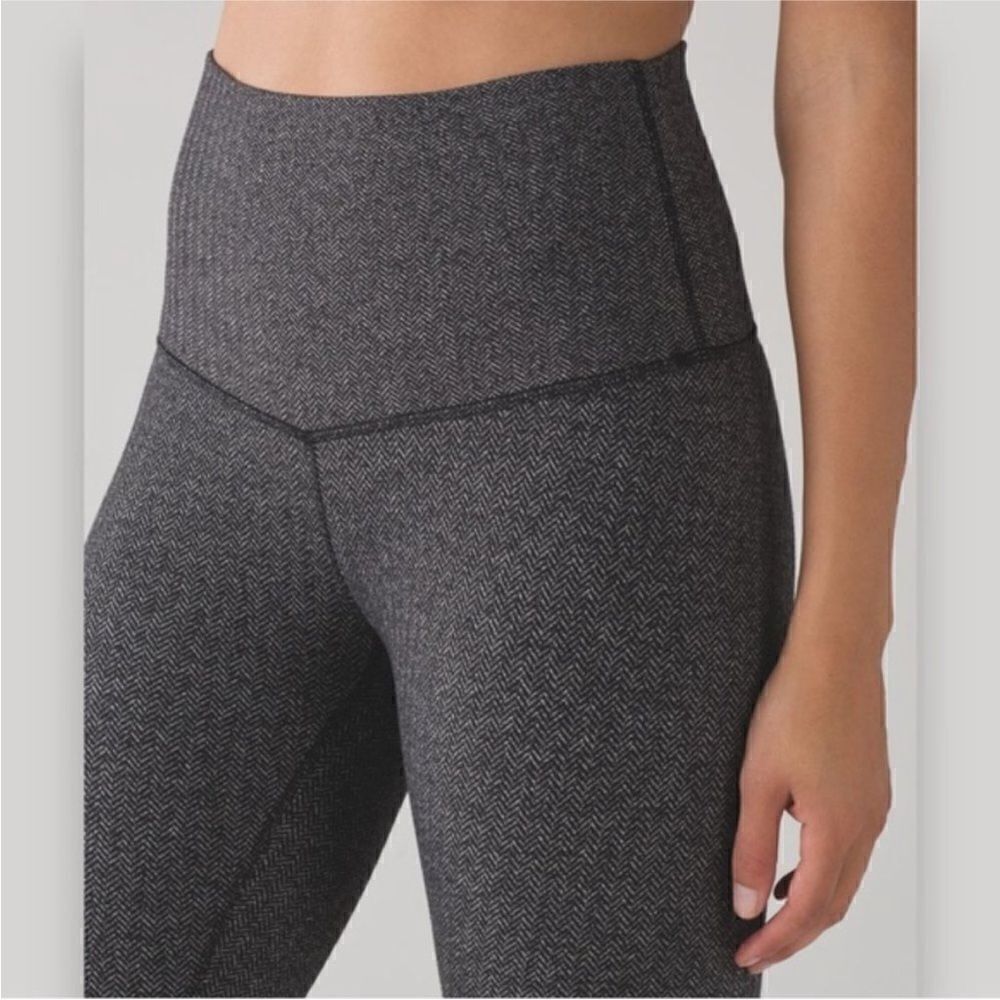 Lululemon black Wunder under herringbone high rise leggings 4 black